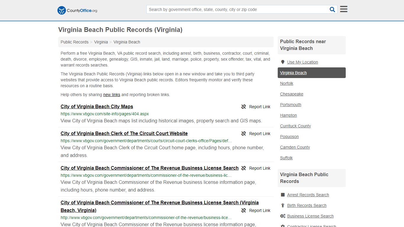 Public Records - Virginia Beach, VA (Business, Criminal, GIS, Property ...