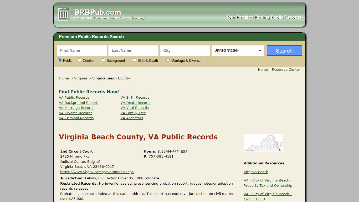 Virginia Beach County, VA Public Records - brbpub.com